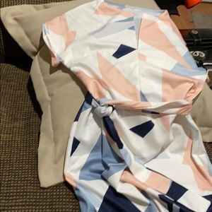 Belted colorful dress